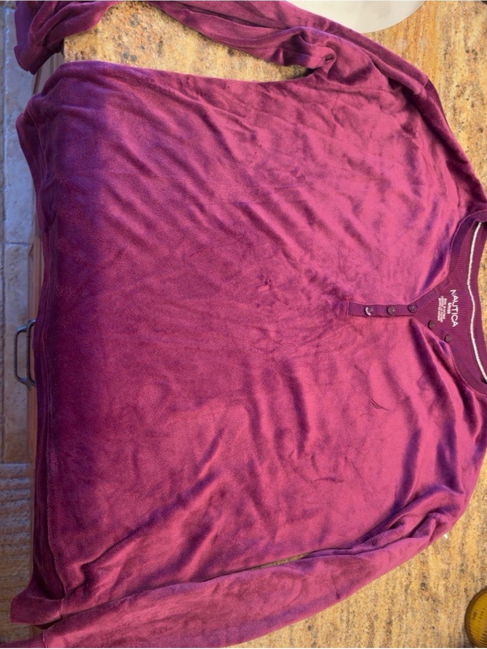 Nautica Long-Sleeve Henley in Plum
